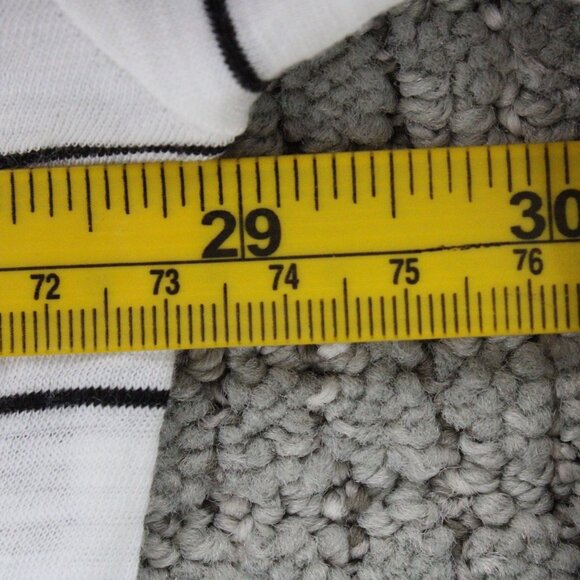 Michelle By Comune Blouse Top Women White Striped Crewneck 3/4 Sleeve Size Large - Picture 8 of 9